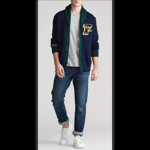 Polo Ralph Lauren P-wing Letterman Cardigan Size Small - Picture 9 of 11
